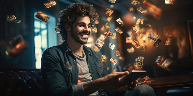 Pengguna memeriksa riwayat transaksi di layar smartphone dengan antarmuka yang jelas dan rapi